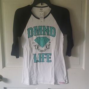 BOGO FREE NWT Diamond Black White Baseball Tee M